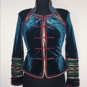 Vintage Velvet Chinese Long Sleeved Top